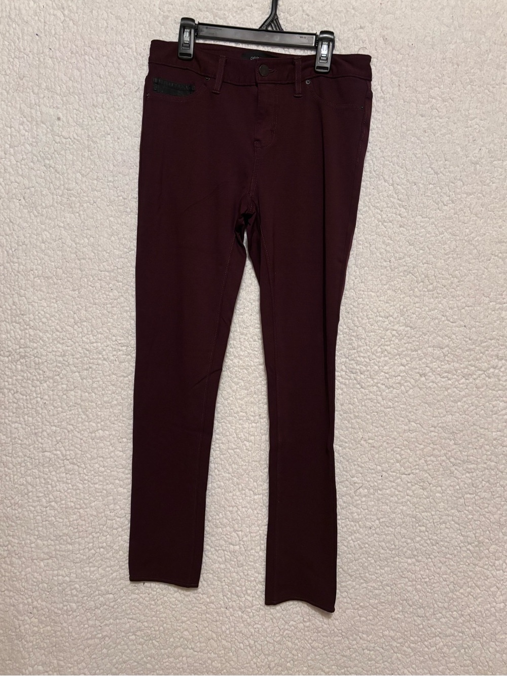 Women’s Slim Fit Burgundy Ponte Pants